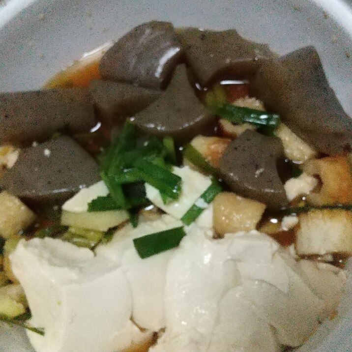 こんにゃくと豆腐煮物